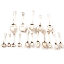 A small collection of silver cutlery,