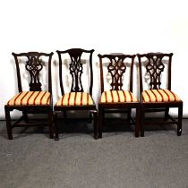 Three George III mahogany dining chairs, and two similar