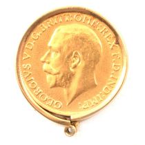 George V gold Sovereign coin, 1912,