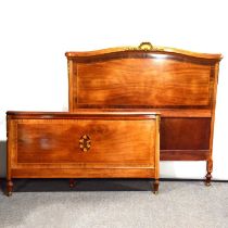 French inlaid mahogany double bed frame,