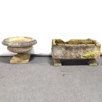 Haddonstone campana urn, and an old stone sink.