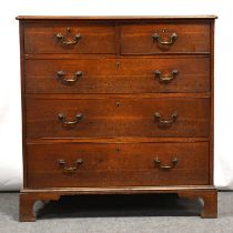 Georgian oak and mahogany chest of drawers