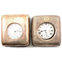 Two goliath pocket watches in silver mounted cases,