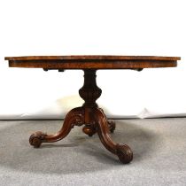 Victorian walnut dining table,