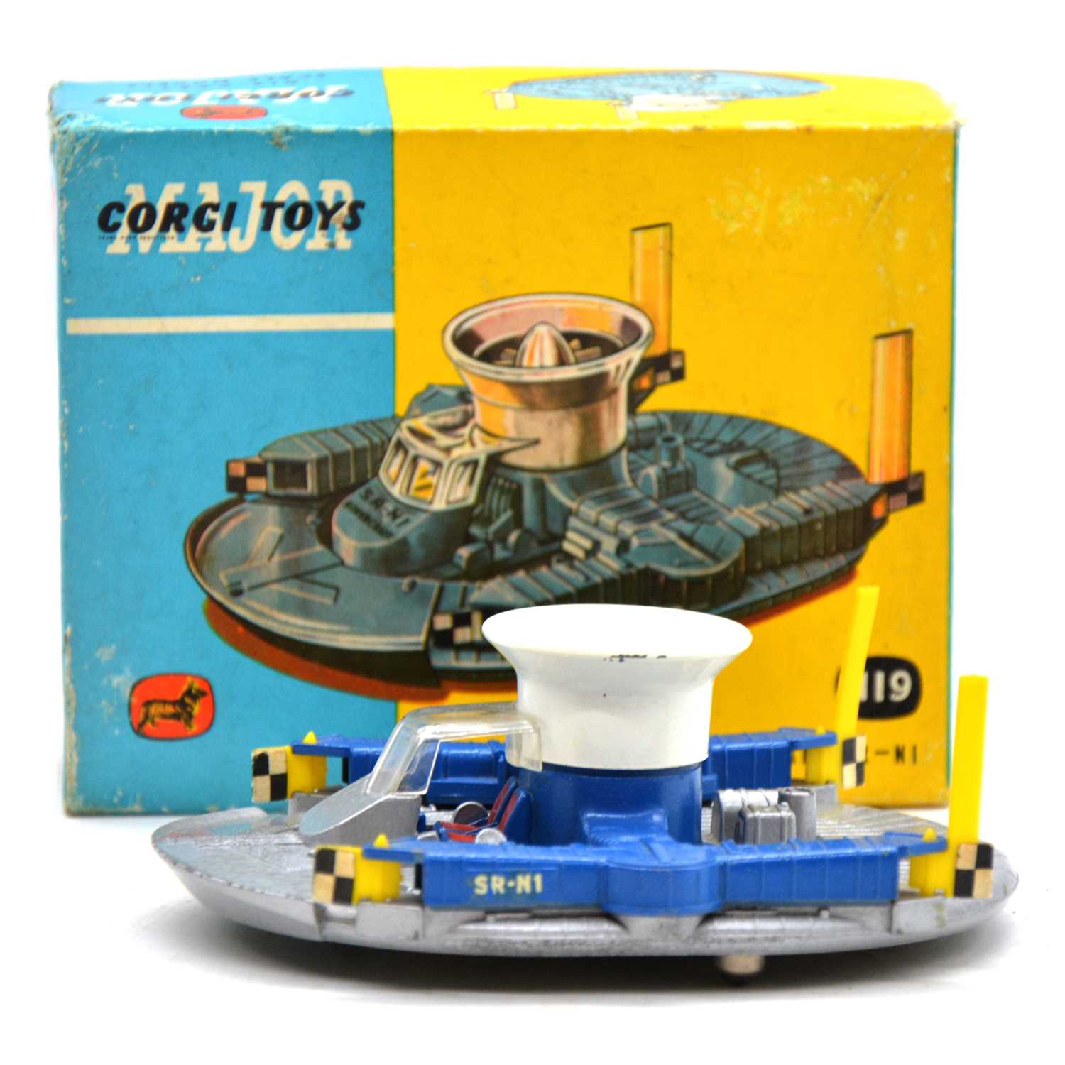 Corgi die-cast model vehicle, ref.1119 HDL Hovercraft, silver and blue, boxed