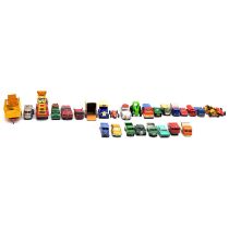 Twenty-eight play-worn die-cast models, including Corgi, Dinky and Matchbox