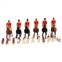 Sixteen Britains hunting lead figures