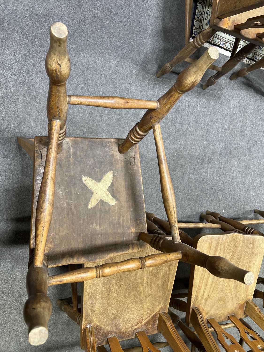 Set of eight beech kitchen chairs, - Image 5 of 6