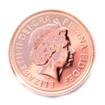 A gold Half Sovereign coin, Queen Elizabeth II 2009