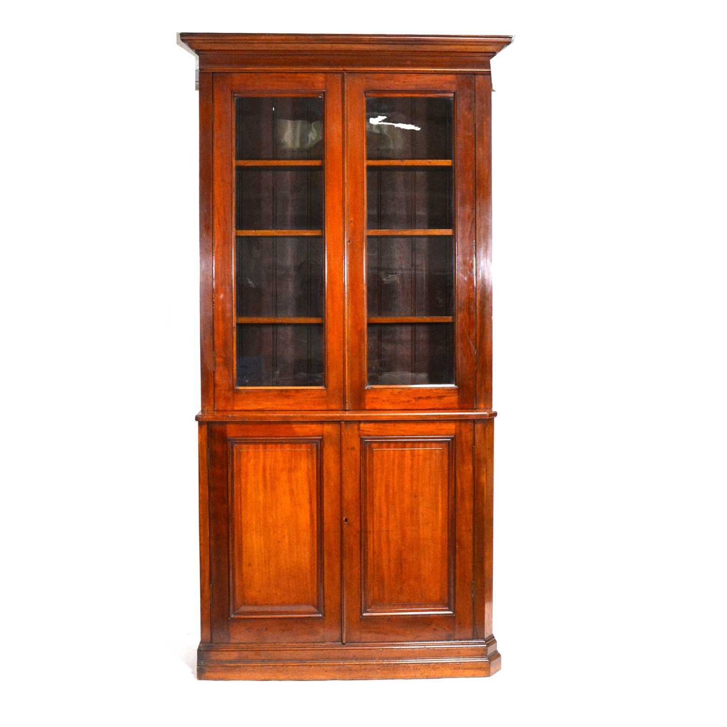 Victorian walnut bookcase, adapted,