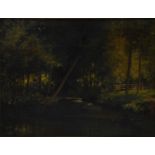 British School, Fisherman in a woodland landscape