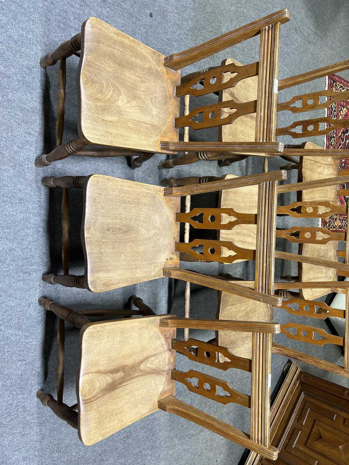 Set of eight beech kitchen chairs, - Image 2 of 6