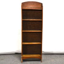 Oak open bookcase, plant stand and table,