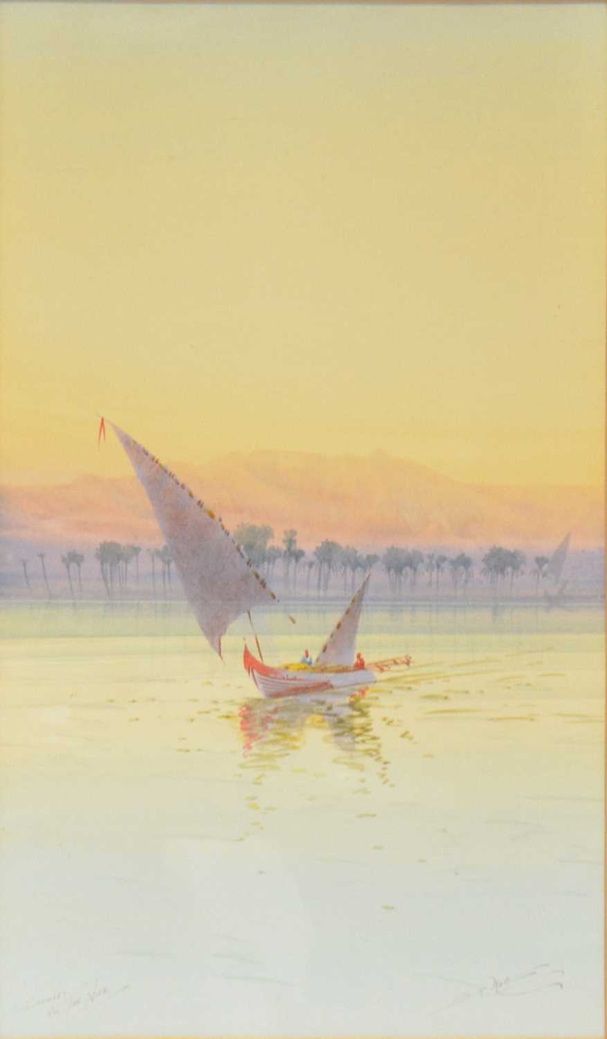 S E Hall, Sunset on the Nile,