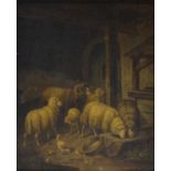 Adolf Nowey, Barn interiors, a pair,