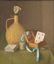 § Gerald Norden, Still life with Wicker Flask,