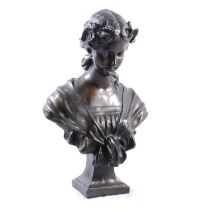 Late 20th century Art Nouveau style bust of a maiden
