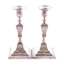 Pair of Edwardian silver candlesticks, Mappin Bros., Sheffield 1901,