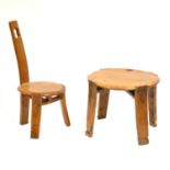 Childs table and chair made from a reclaimed barrel,