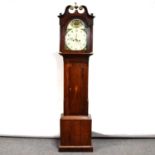 Oak and mahogany longcase clock,