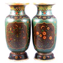 Large pair of Japanese Totai Shippo Cloisonne vases