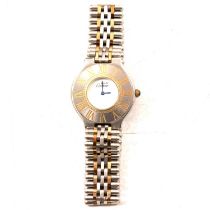 Must de Cartier - a stainless steel and yellow metal bracelet wristwatch,