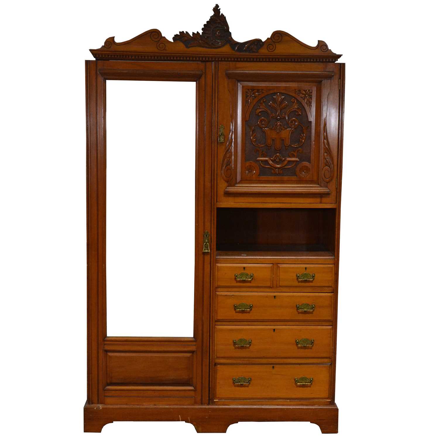 Victorian walnut compactum wardrobe