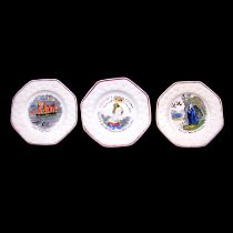 Three Staffordshire printed plates