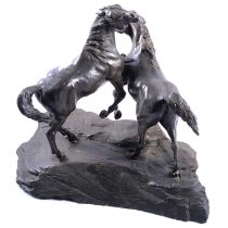 Warren, pair of wild horses, sculptural group