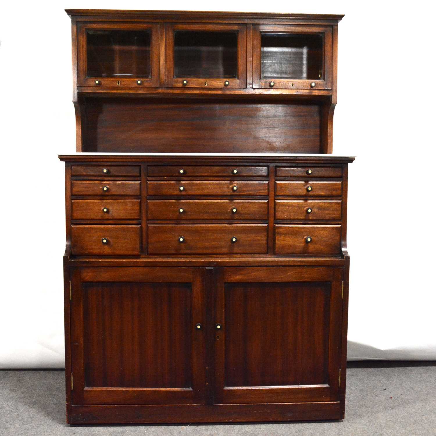 Mahogany dentists cabinet, perhaps American,