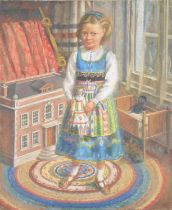 Leighton Hall Waoollatt, Portrait of a young girl,