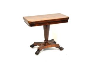 William IV rosewood card table,