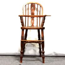 Elm and ash child's Windsor high-chair,