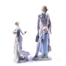 Two Lladro figurines, On our Way, Girl with Duck