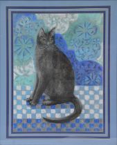 J Thorndyke, Cat called Schmutzi, pastel portrait