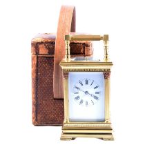 Brass repeating carriage clock,
