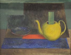 Leighton Hall Woollatt, two abstract paintings
