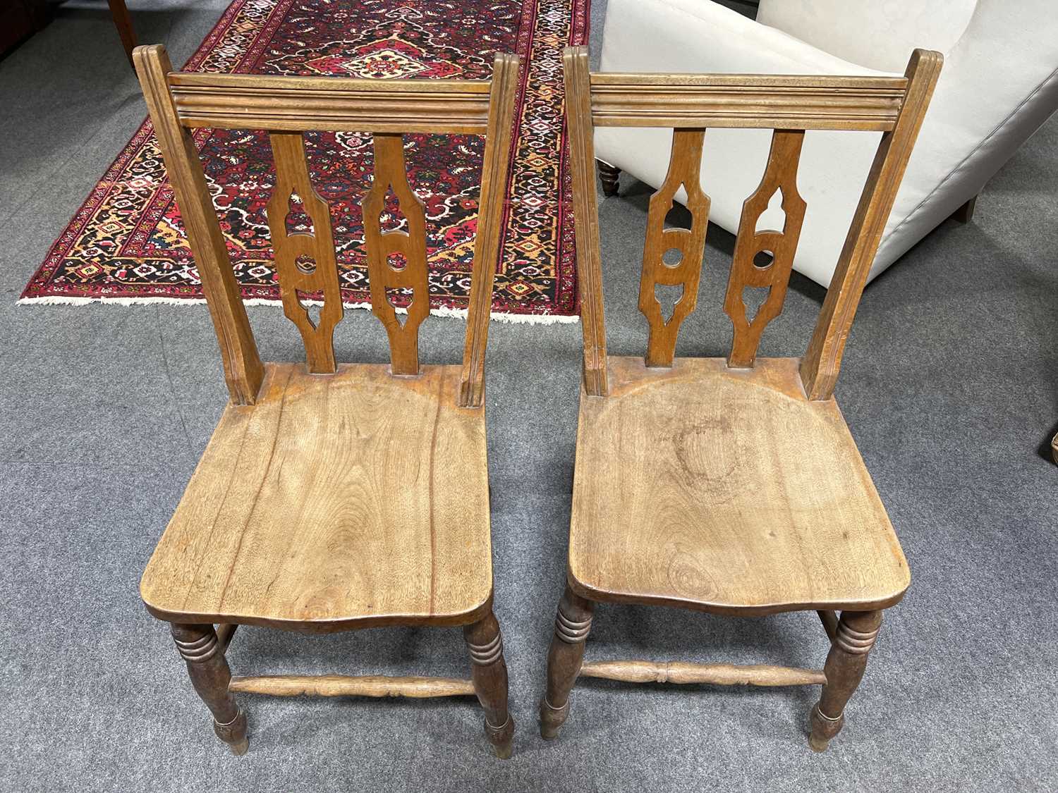 Set of eight beech kitchen chairs, - Image 4 of 6