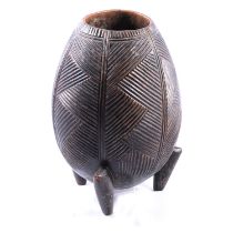 African carved tribal vase