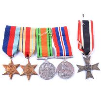 Medals - a WW2 group of four, and a WW2 German War Merit cross.