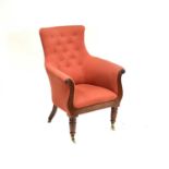 William IV mahogany easy chair,