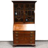 Georgian oak bureau bookcase,