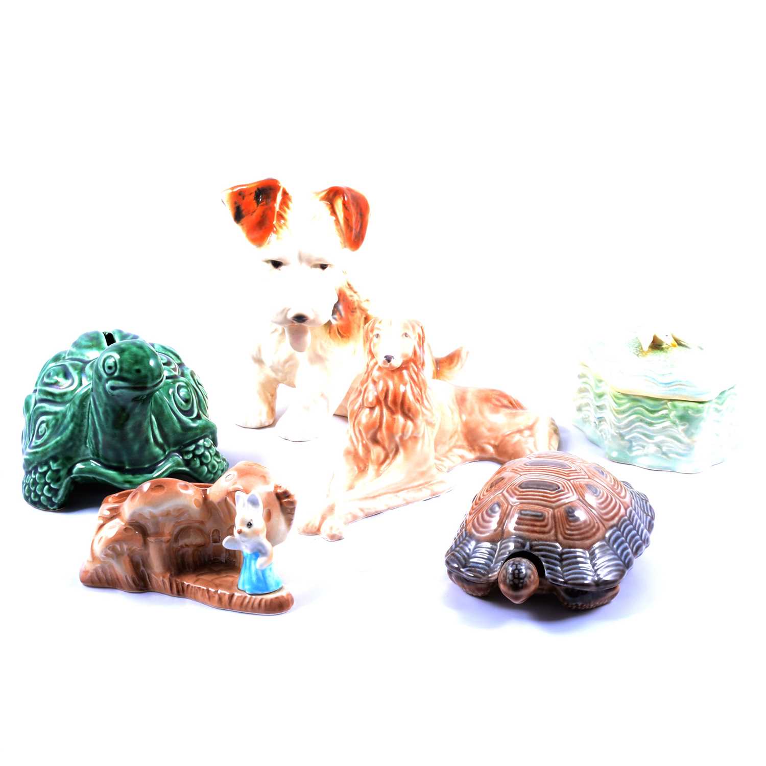 Collection of vintage ceramic animal figurines - Wade, Sylvac, etc