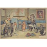 After Louis Wain, The Good Puss, and The Naughty Puss; and a Lowry print