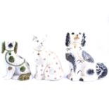 Collection of 20th century Staffordshire dogs and similar figures