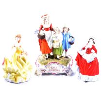 Five Royal Doulton figurines, and a large Yardley's Lavender group