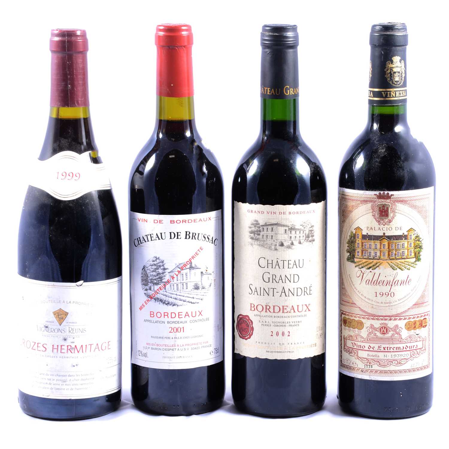 Four bottles of assorted French red wine