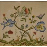 Large embroidered panel, penwork small tray, etc