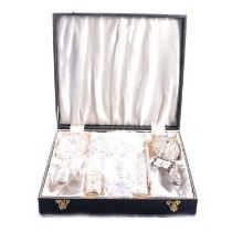 A silver backed cased six piece dressing table set, Broadway silverware, Birmingham 1989.