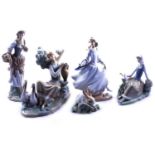 Five Lladro figurines.